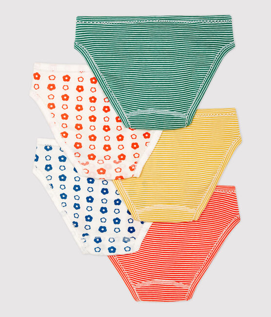 5er-Set Slips aus Baumwolle und Elastan mit Herzmotiv für Mädchen variante 1