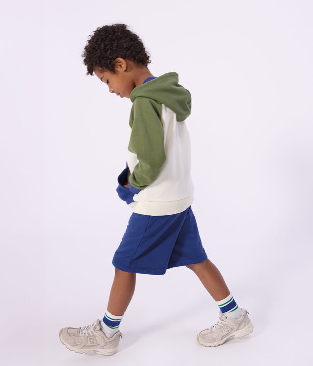 Kinder-Kapuzensweatshirt aus Baumwolle naturfarben/vielfarbig