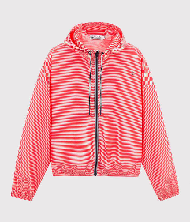 Kurze winddichte jacke unisex rosa/weiss