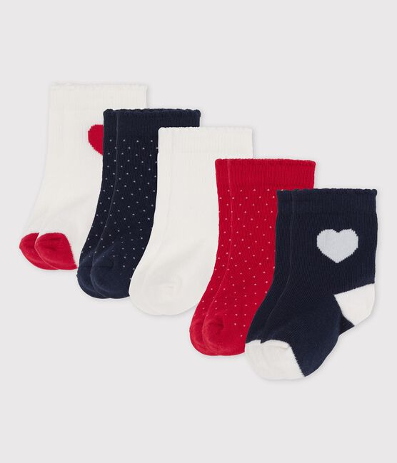 5er-Set Babysocken mit Herzchen variante 1