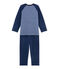 Jungen-Schlafanzug mit Wolfsmotiv blau SURF/blau MAJOR/ ECUME