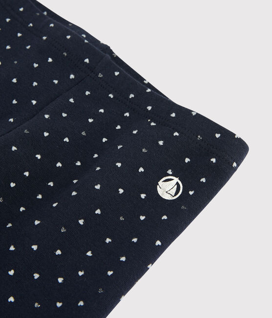 Kinder-Leggings aus Jersey mit Lycra für Mädchen blau SMOKING/weiss MULTICO