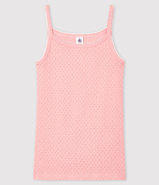 Fantasievolles Damen-Trägershirt rosa CHARME/weiss ECUME