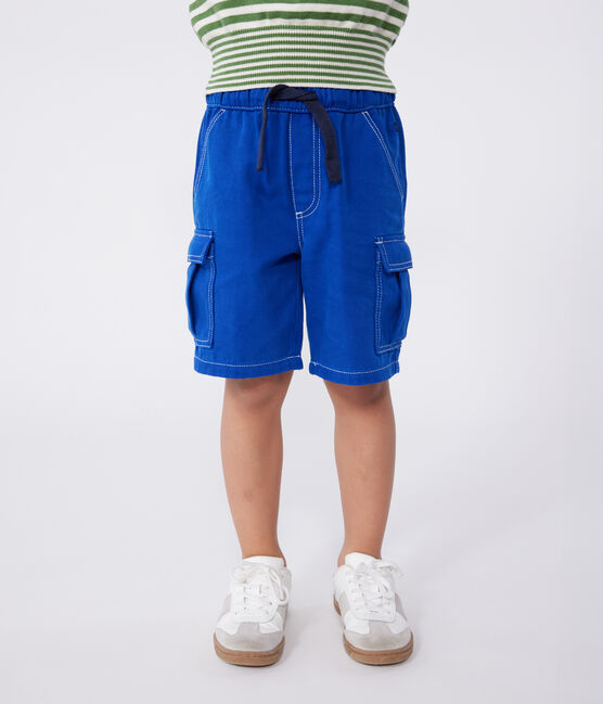 Kinder Cargo-Bermuda aus Baumwolle blau SURF