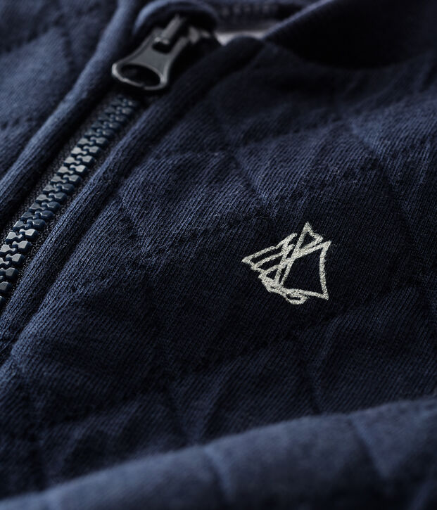 Baby-Cardigan aus gestepptem Doppeljersey f&uuml;r Jungen blau