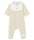Baby-strampler und latz unisex aus baumwoll-samt