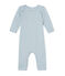 Kurzer Baby-Jungen-Einteiler aus Wolle/Baumwolle blau FRAICHEUR/grau TEMPETE