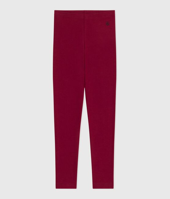 Kinder-Leggings aus einfarbiger Baumwolle AMARANTE