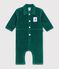 Langer Baby-Overall aus einfarbigem Feincord gr&uuml;n