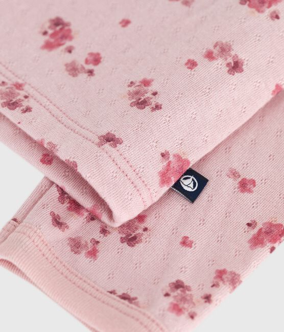 Baby-Cardigan aus Baumwolle mit Blumenmotiv rosa JOLI/weiss MULTICO