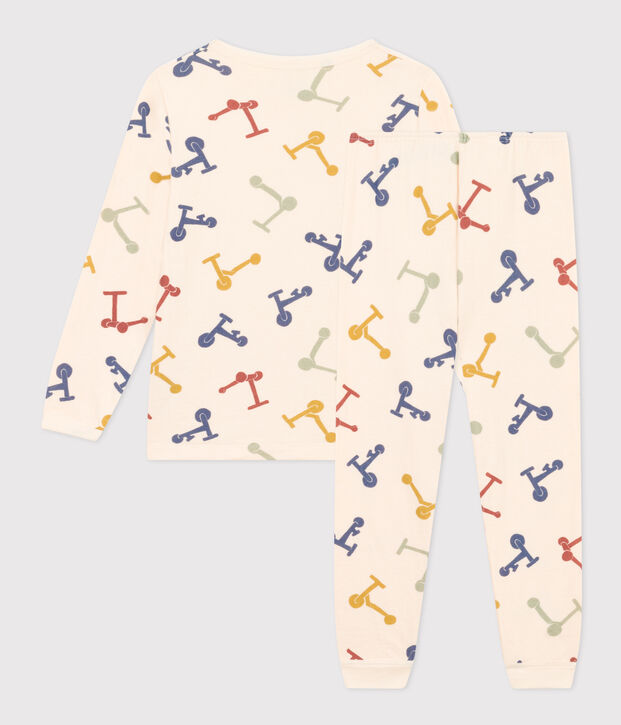 Kinderpyjama aus Baumwolle mit Printmotiv naturfarben/vielfarbig