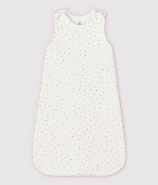 Witte tubic babytrappelzak van biokatoen weiss MARSHMALLOW/weiss MULTICO