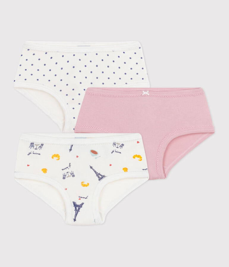 Set Kinder-Slips High Waist aus Baumwolle mit Paris-Motiv vielfarbig