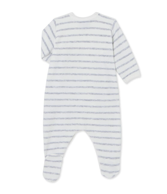 Dors bien bébé rayé weiss LAIT/grau POUSSIERE