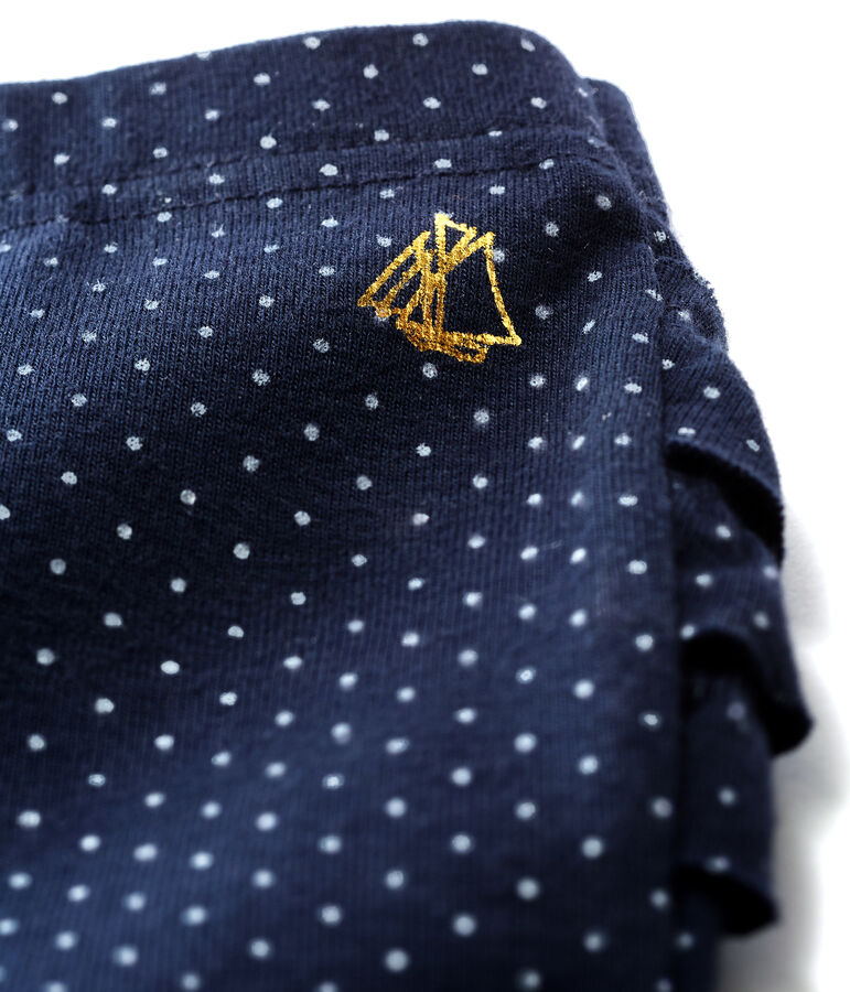 Gemusterte Baby-Legging mit Volants f&uuml;r M&auml;dchen blau SMOKING/weiss MARSHMALLOW CN