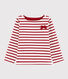 Kindershirt aus Jerseystoff mit Marinestreifen für Mädchen
