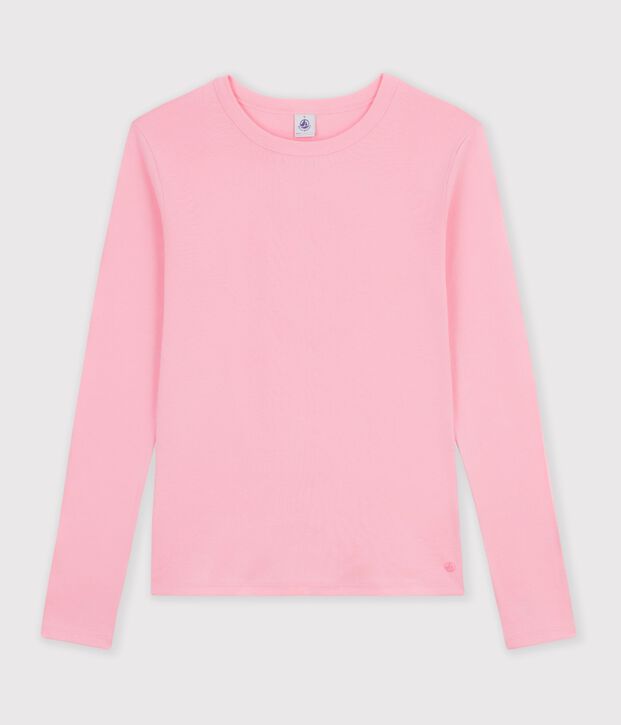Lang&auml;rmeliges Damen-T-Shirt aus einfarbiger Baumwolle CHARMI