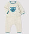 Baby-Zweiteiler Jacquard aus Trikot grau BELUGA CHINE