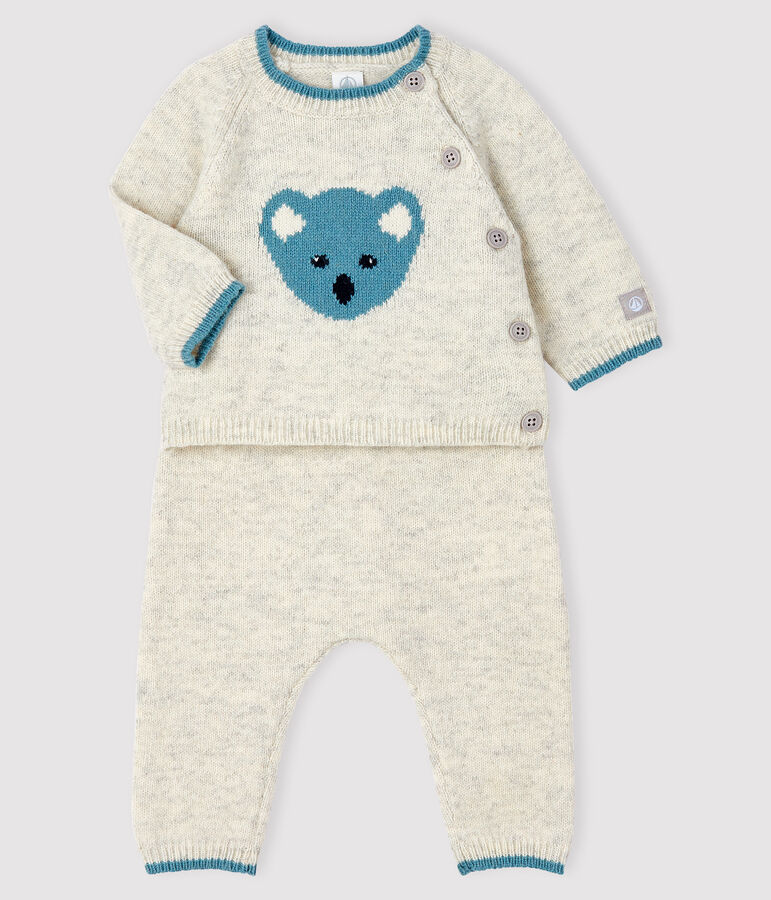 Baby-Zweiteiler Jacquard aus Trikot grau