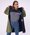Lange Damen-Regenjacke mit zwei Farben grün OLIVINE