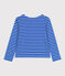 Langärmeliges Damen-Streifenshirt "Marinière" aus Baumwolle blau PERSE/weiss MARSHMALLOW