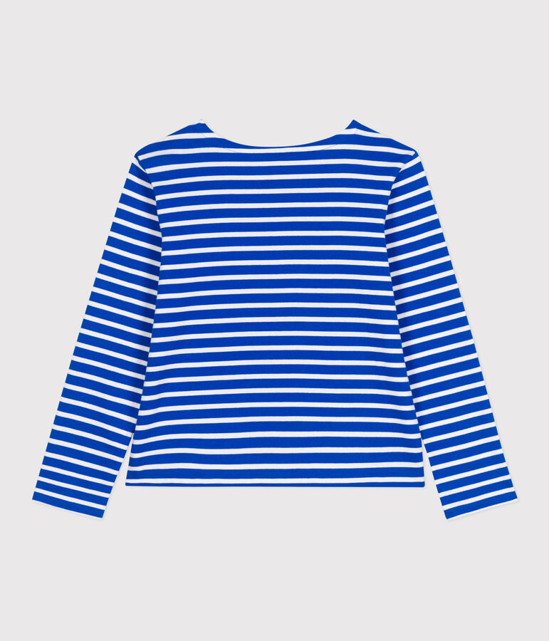 Lang&auml;rmeliges Damen-Streifenshirt Marini&egrave;re aus Baumwolle blau/weiss