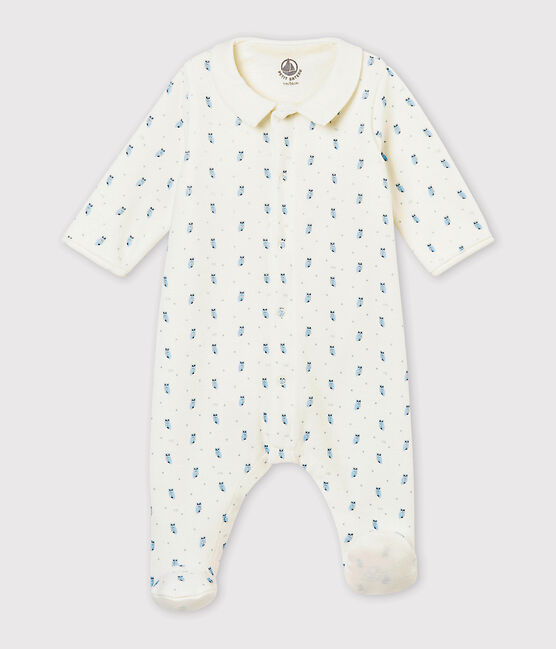 Baby Jungen Bodyjama aus Baumwoll Nicki mit Print weiss MARSHMALLOW/weiss MULTICO