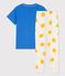 Kurzärmeliger Kinderpyjama aus Baumwolle für Jungen weiss MARSHMALLOW/weiss MULTICO