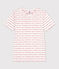 Eng anliegendes T-Shirt mit Rundhalsausschnitt aus Bio-Baumwolle Damen weiss MARSHMALLOW/rot TERKUIT