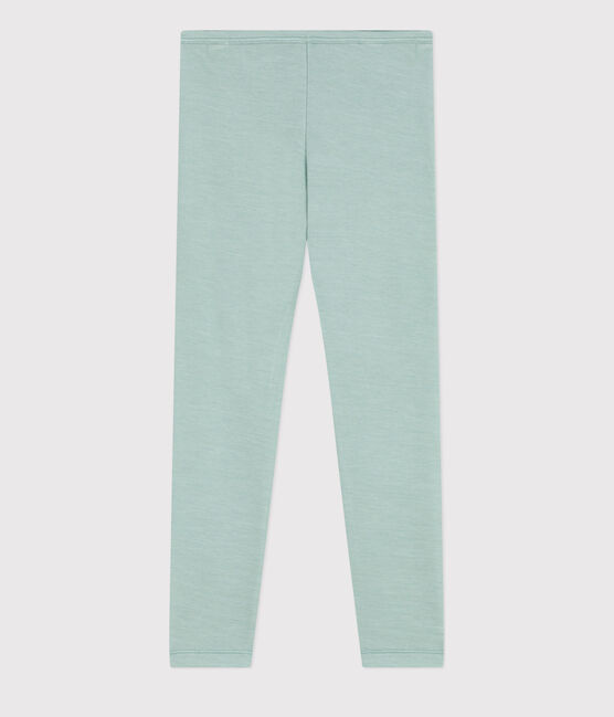 Kinder-Leggings aus Wolle und Baumwolle grün PAUL