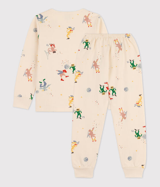 Phosphoreszierender Kinderpyjama aus Molton weiss AVALANCHE/ MULTICO