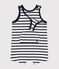 Kurzer Baby-Overall aus Jersey weiss MARSHMALLOW/blau SMOKING