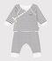 3-teiliges Baby-Set aus Baumwolle mit Streifen weiss MARSHMALLOW/blau SMOKING