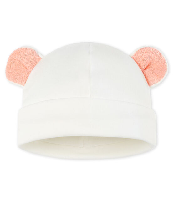 Babymützchen aus Rippstrick weiss MARSHMALLOW