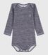 Langärmliger Baby-Body aus Wolle und Baumwolle