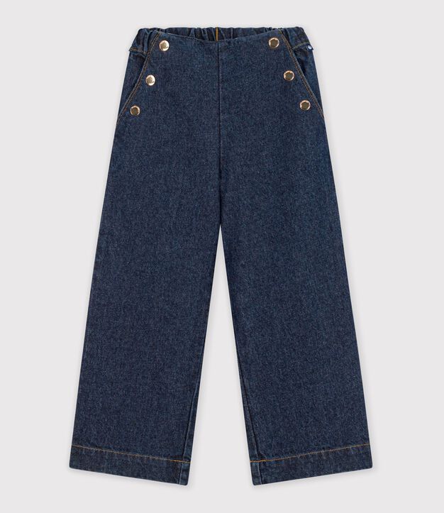 Kinder Wide Leg-Hose aus Denim blau
