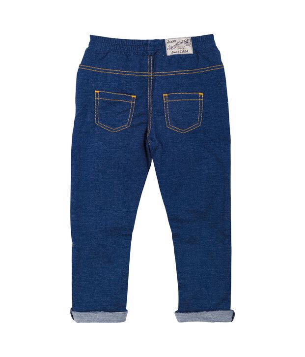 Baby-hose unisex aus strick im denimlook blau/beige