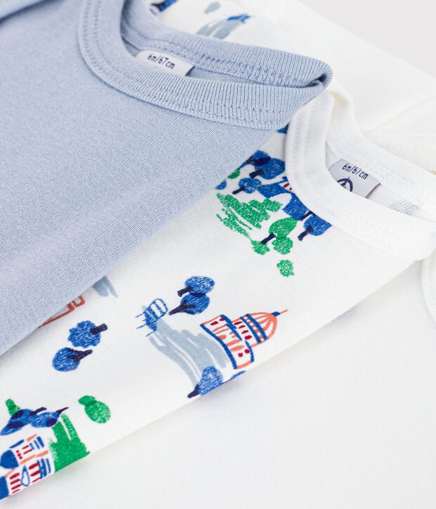 Set kurz&auml;rmeliger Baby-Bodys aus Baumwolle mit Sternmotiv vielfarbig