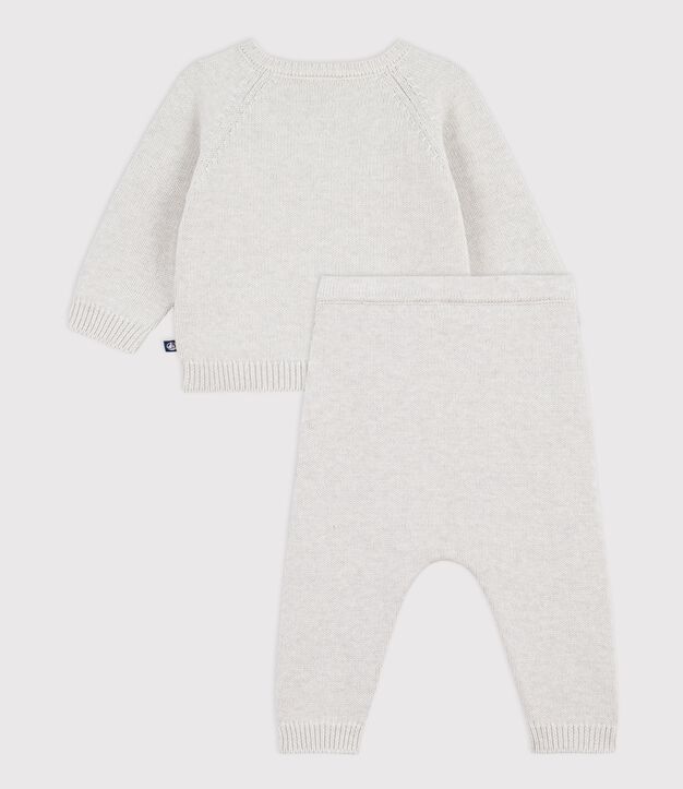 2-teiliges Baby-Set aus Baumwollstrick mit Teddyb&auml;rmuster MONTELIMAR CHINE