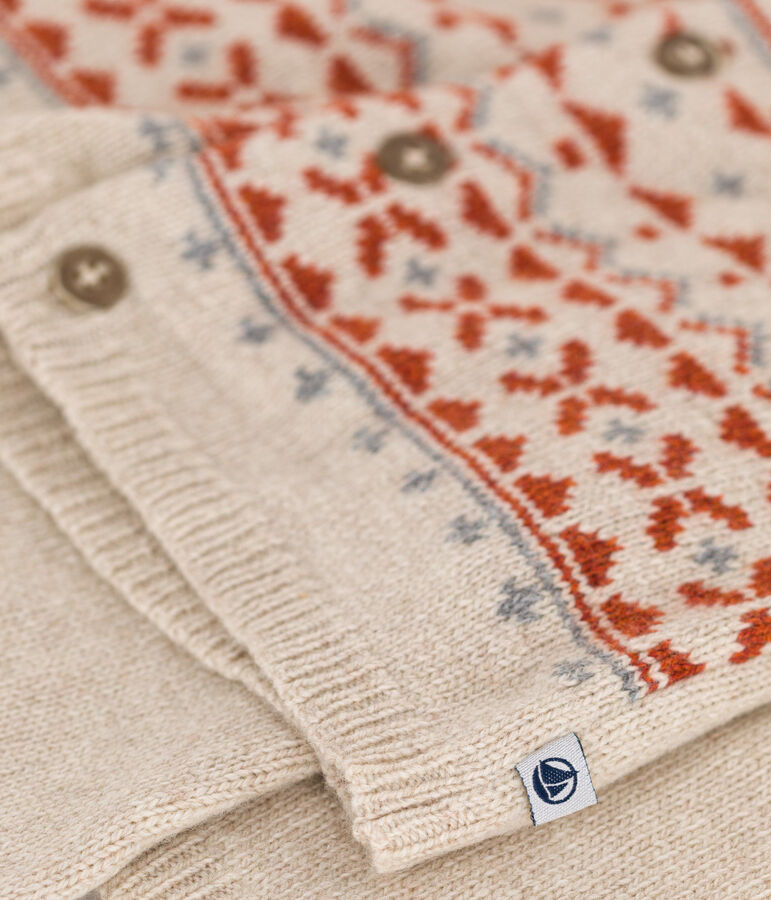 Baby-Set aus Jacquard-Strick beige/vielfarbig