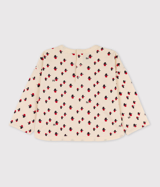 Langärmeliges Baby-T-Shirt aus Doppel jersey weiss AVALANCHE/ MULTICO