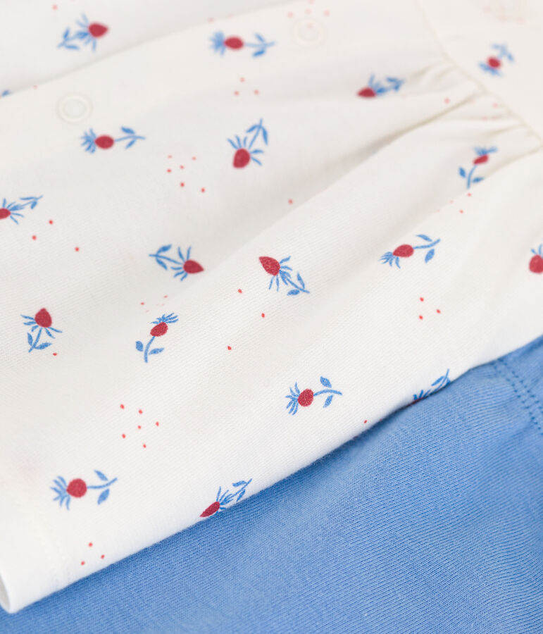 2-teiliges Newborn-Set aus Baumwolle mit R&uuml;schenbluse weiss MARSHMALLOW/weiss MULTICO