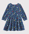 Langärmeliges Baby-Kleid für Mädchen blau MEDIEVAL/weiss MULTICO