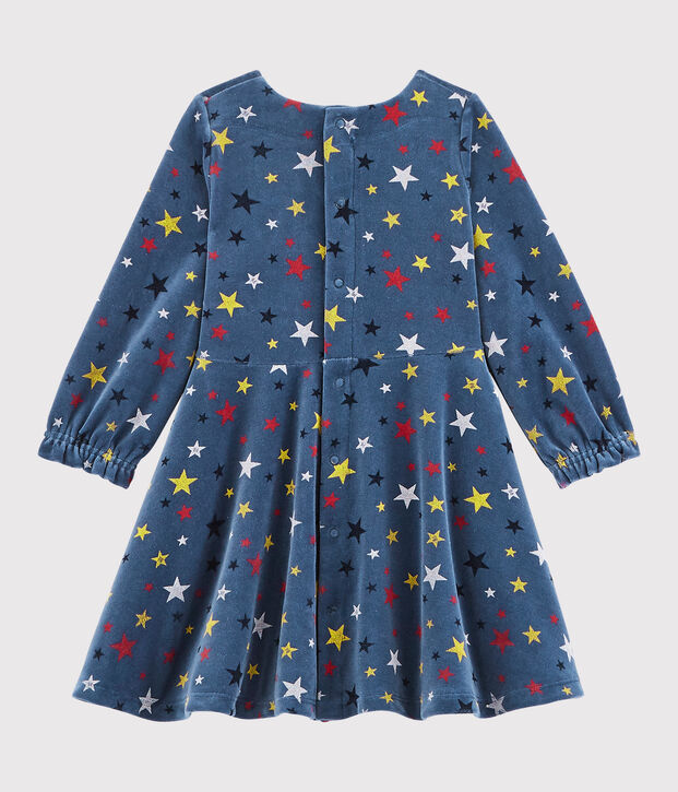 Lang&auml;rmeliges Baby-Kleid f&uuml;r M&auml;dchen blau/vielfarbig