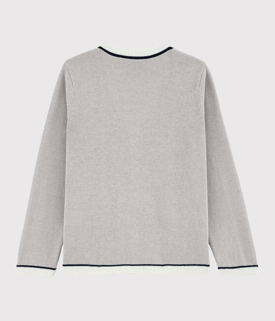 Kinder-Cardigan aus Baumwoll-Jersey für Jungen grau POUSSIERE CHINE