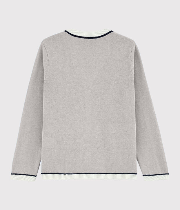 Kinder-Cardigan aus Baumwoll-Jersey f&uuml;r Jungen grau