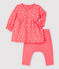 Baby-Kleid mit Leggings aus Doppeljersey aus Bio-Baumwolle, mit Kirschen-Motiv rosa PEACHY/rosa FLEUR