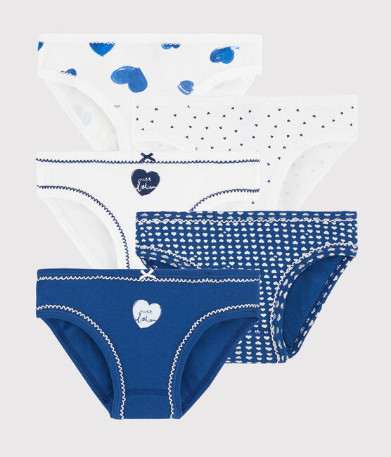 Set mit 5 Unterhosen mit Herzchen-Muster für kleine Mädchen variante 1