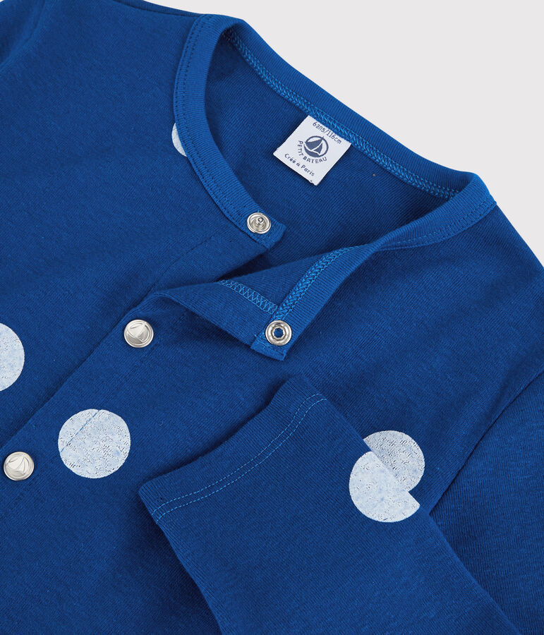 Kinder-Cardigan aus Baumwolle und Leinen f&uuml;r M&auml;dchen blau/weiss