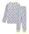 Rippstrick-Pyjama für kleine Jungen grau BELUGA/weiss MULTICO